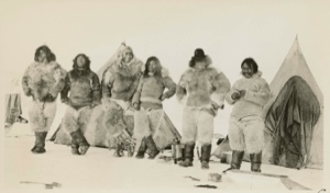 Image of North Greenland Party Borup and Eskimos [Inughuit]